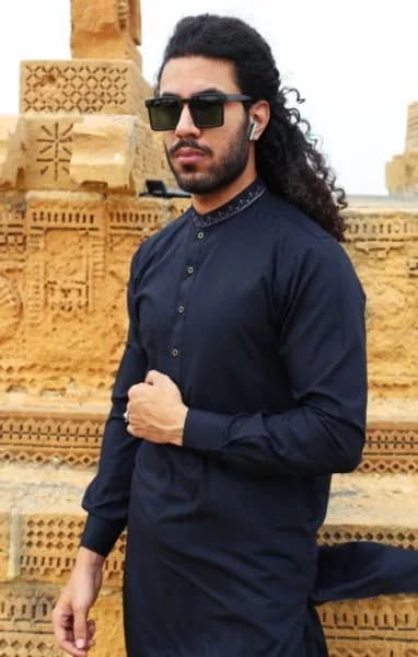IDEAS by GUL AHMED - MENS SHALWAR KAMEEZ 2025  - BLACK