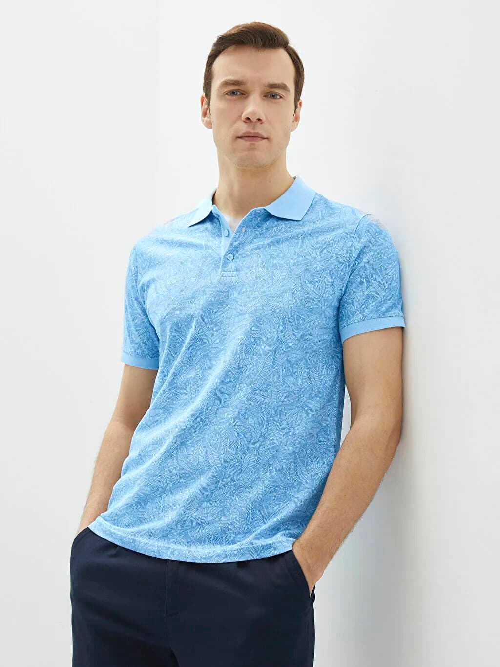 JOHN'S BAY | 100% GENIUNE POLO T SHIRT | PRINTED | COTTON PK | SKY BLUE