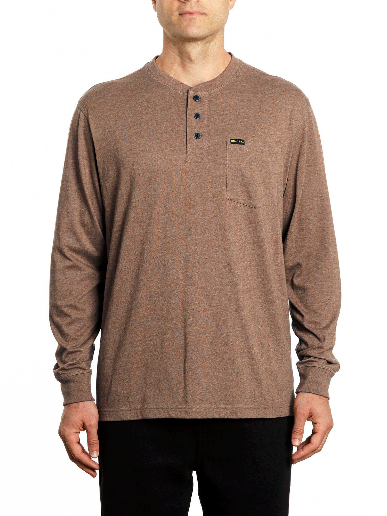 Long Sleeve Pocketed Henley T Shirt | 100 % ORIGINAL | BRAND STANLEY | USE FOR WINTER