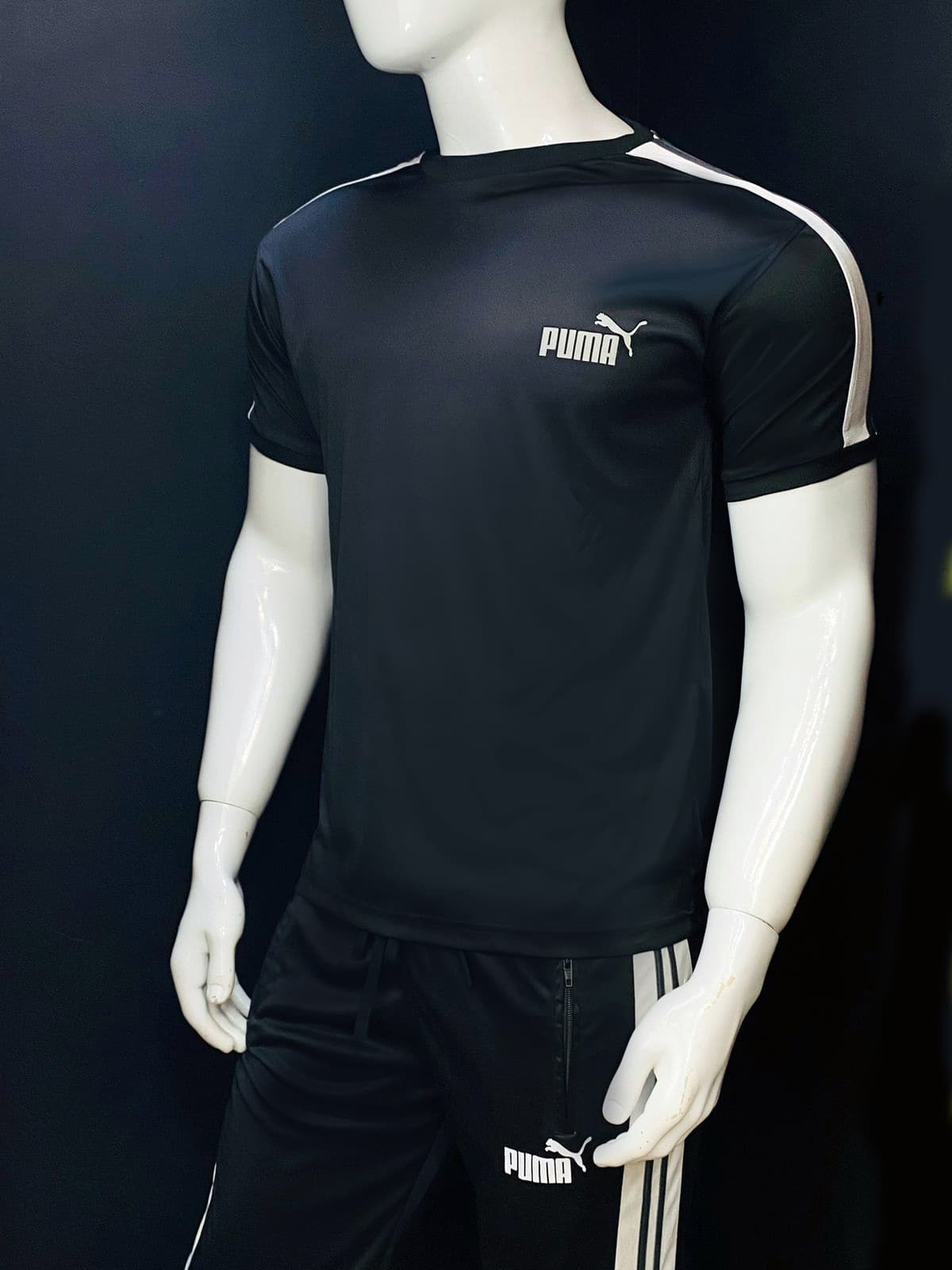 PUMA | 100% IMPORTED TRACK SUIT | PREMIUM DRY FIT | FOR SUMMER | JET BLACK
