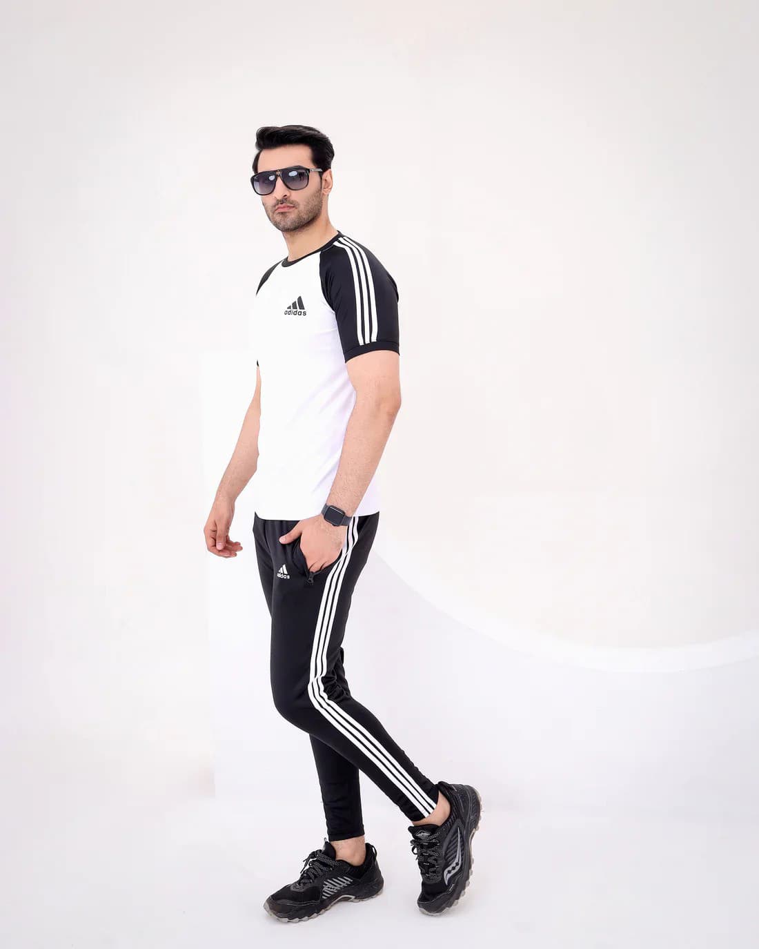 ADDIDAS  | 100% IMPORTED |  TRACK SUIT | PREMIUM DRY FIT | FOR SUMMER | BLACK thumbnail 2
