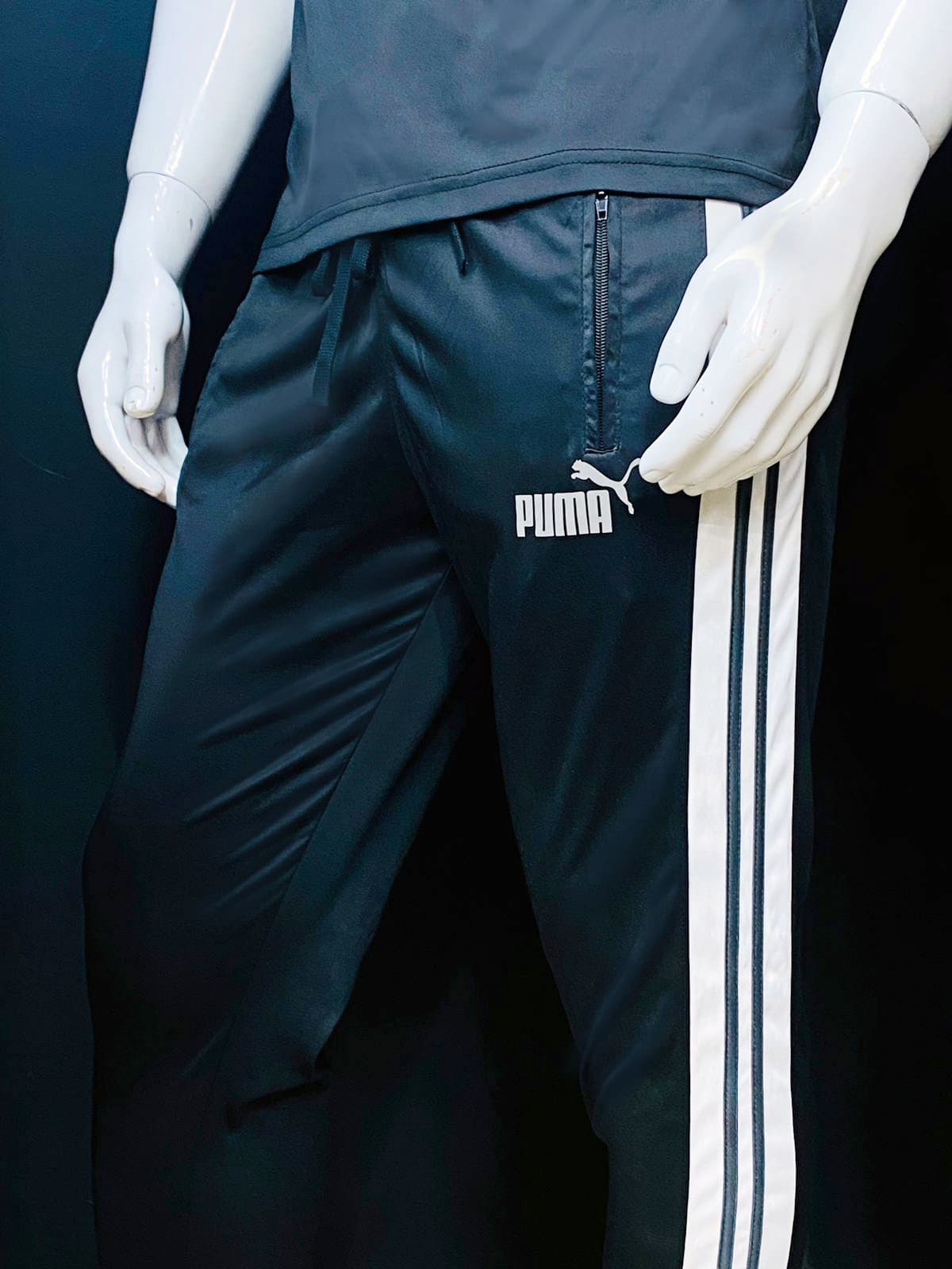 PUMA | 100% IMPORTED TRACK SUIT | PREMIUM DRY FIT | FOR SUMMER | JET BLACK thumbnail 2