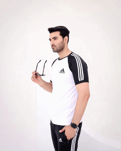 ADDIDAS  | 100% IMPORTED |  TRACK SUIT | PREMIUM DRY FIT | FOR SUMMER | BLACK thumbnail 3