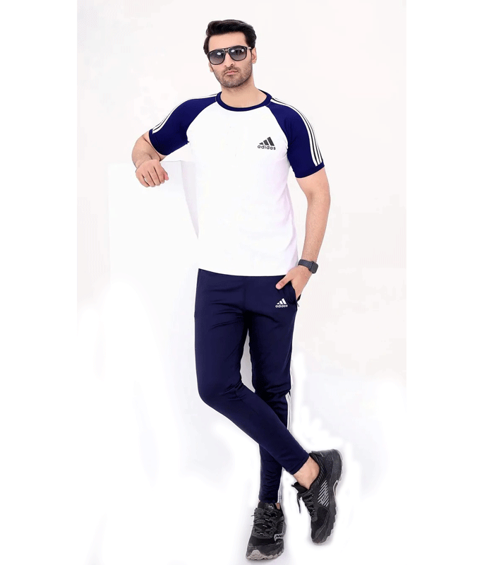 ADDIDAS  | 100% IMPORTED |  TRACK SUIT | PREMIUM DRY FIT | FOR SUMMER | NAVY BLUE thumbnail 2