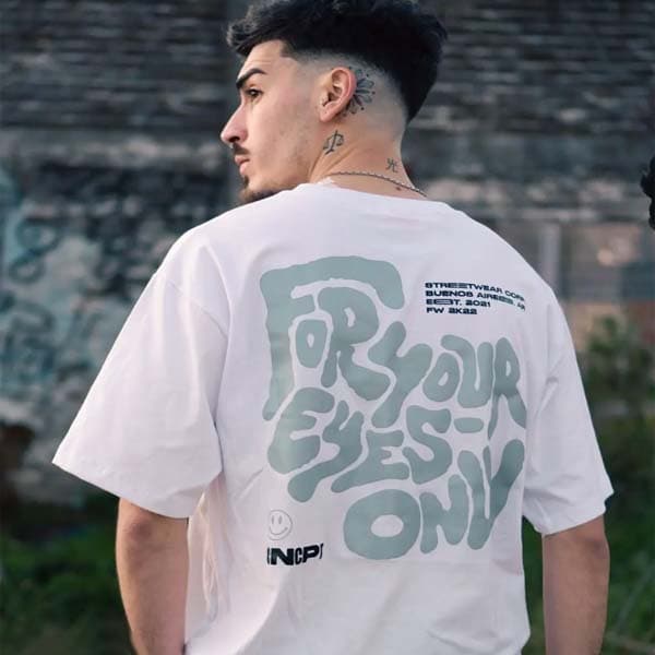 SPUNK | DROP SHOULDER T SHIRT | 100% IMPORTED | DTF IMPORTED PRINT | WHITE thumbnail 2
