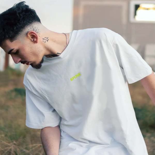 SPUNK | DROP SHOULDER T SHIRT | 100% IMPORTED | DTF IMPORTED PRINT | WHITE