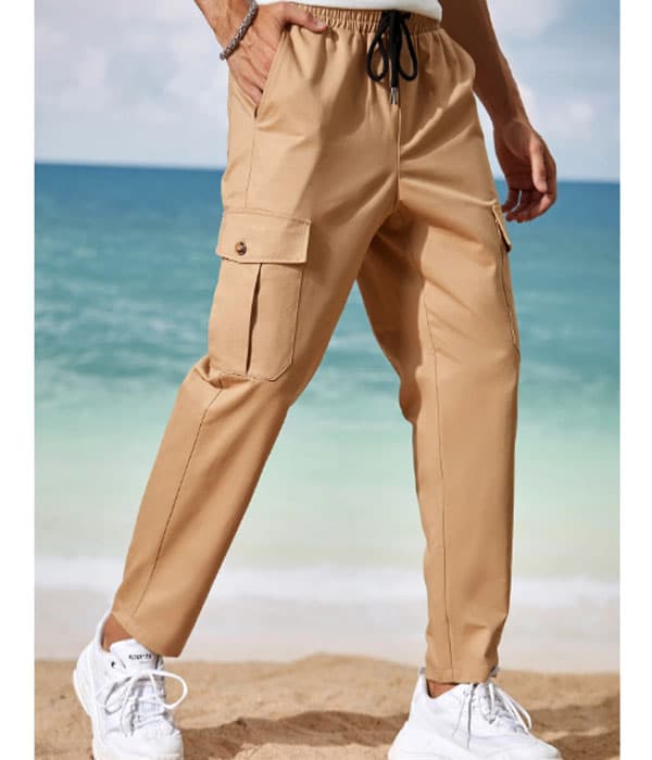 regular fit cargo trouser , dry fit , imported quality , cream