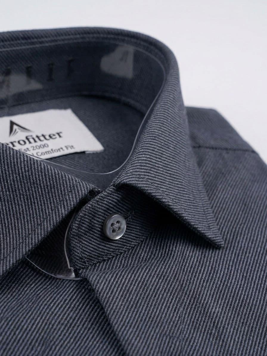 Men's Charcoal Grey Semi Formal Shirt – Premium Long Sleeve Dress Shirt