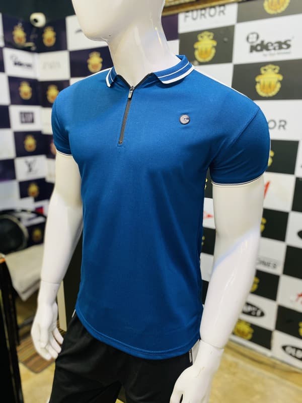 PULL & BEAR | PREMIUM QUALITY POLO | SHOULDER PANEL STYLE | VERY ATTRACTIVE | ROYAL BLUE