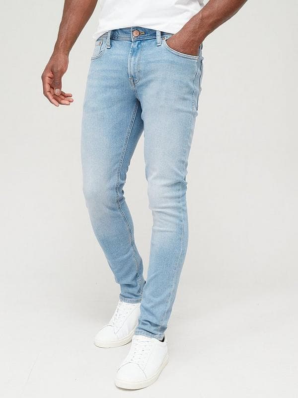 JACK & JONES | 100% ORIGINAL | EXPORT QUALITY | SLIM SKINNY | DENIM JEANS | SUPER STRECHIBLE | ICE BLUE