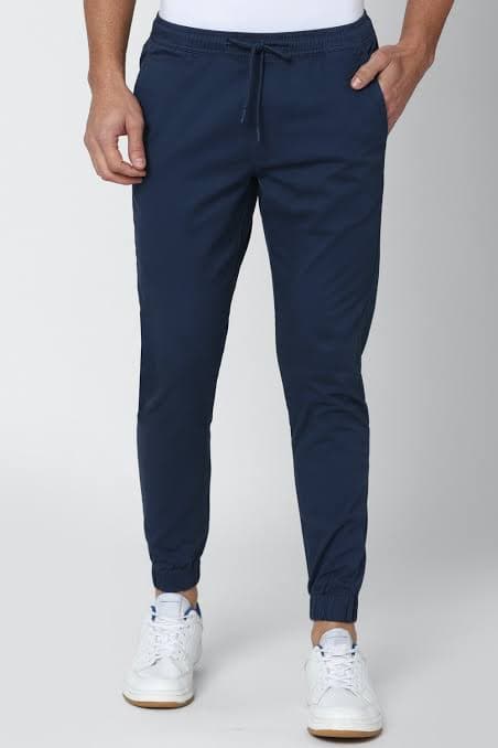 MAXX | ICE SILK MEN'S CASUAL PANT | SUPER POWER STRECH| LYCRA COTTON | JOGGER RIB | VERY COMFORTABLE | BLUE