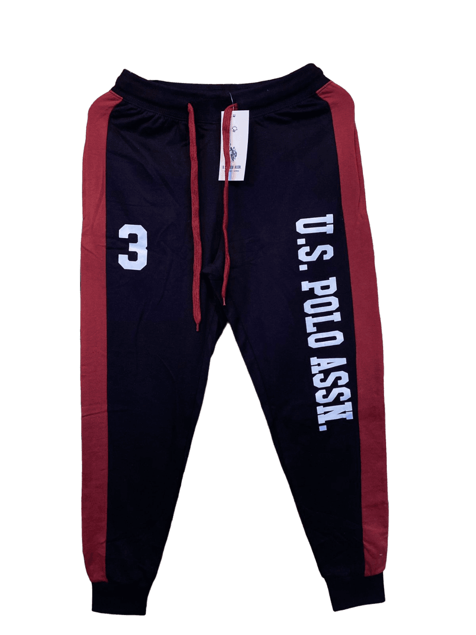 US Polo Assn Trousers | Export Quality | Bottom Rib Detail | Premium Cotton Jersey | Black