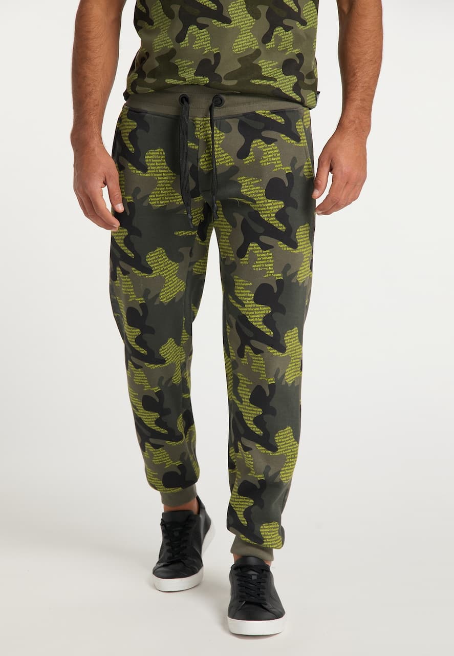 BRONU BANNANI Winter Trousers | Camouflage Green | Export Fleece | Premium Quality | Bottom Rib Design
