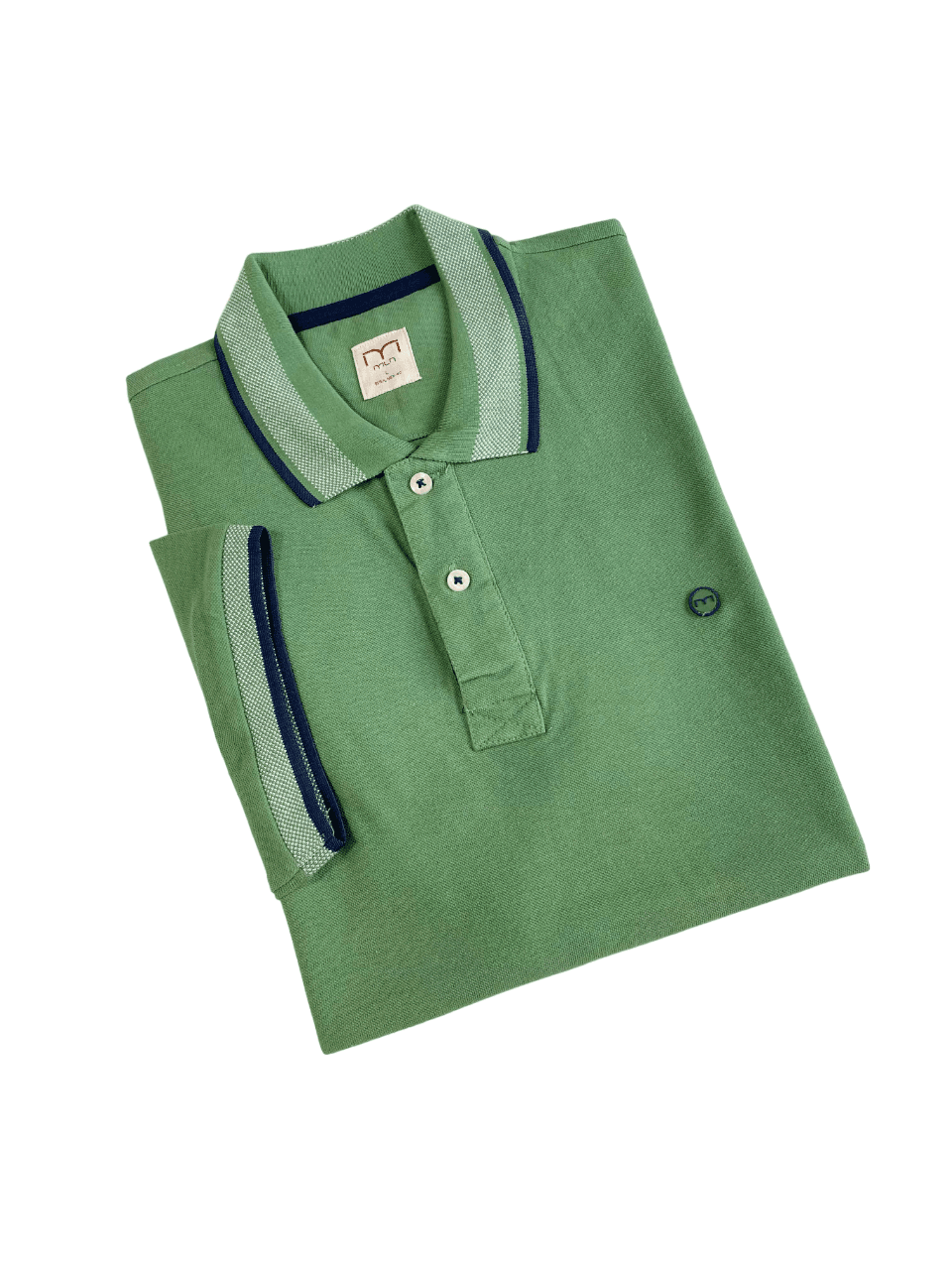 MILANO – 100% ORIGINAL Men’s Polo T-Shirt featuring contrast-tipped collar and sleeves with an embroidered logo, finished in a stylish light green.