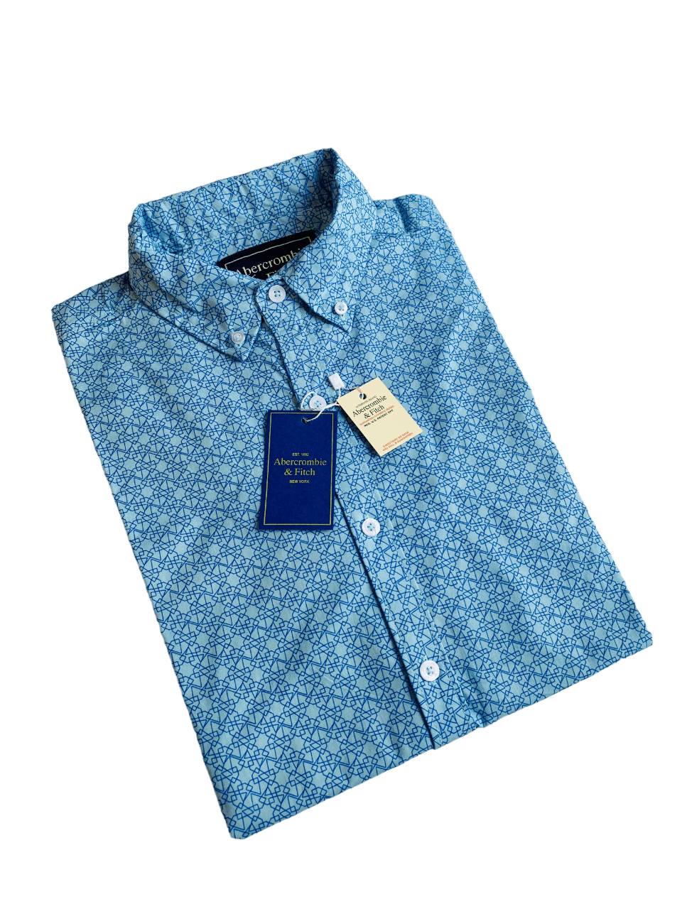 Abercrombie | MENS CASUAL SHIRT | FULL Sleeves | 100% IMPORTED FABRIC | 100% SHAMBRY COTTON | PRINTED BLUE