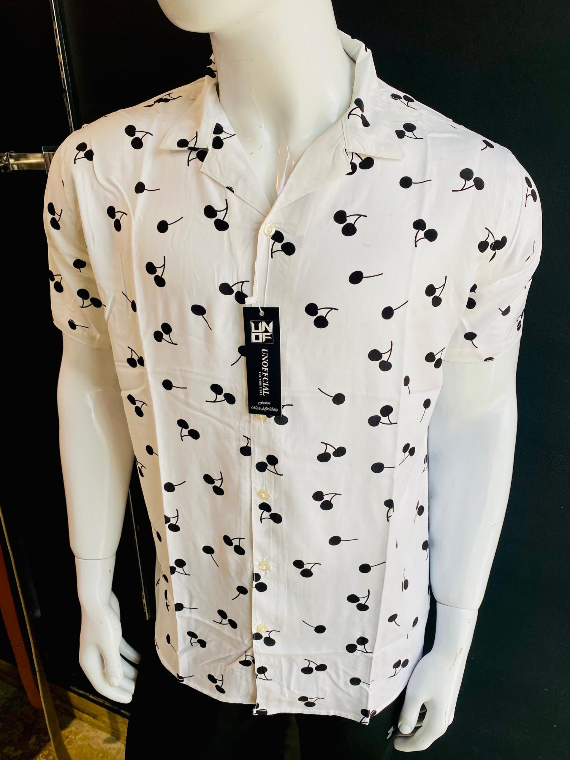 SAFARI PRINTED SHIRT | FEBRIC IMPORTED LINEN | VERY PREMIUM QUALITY | USE FOR SUMMER | WHITE CHERRY