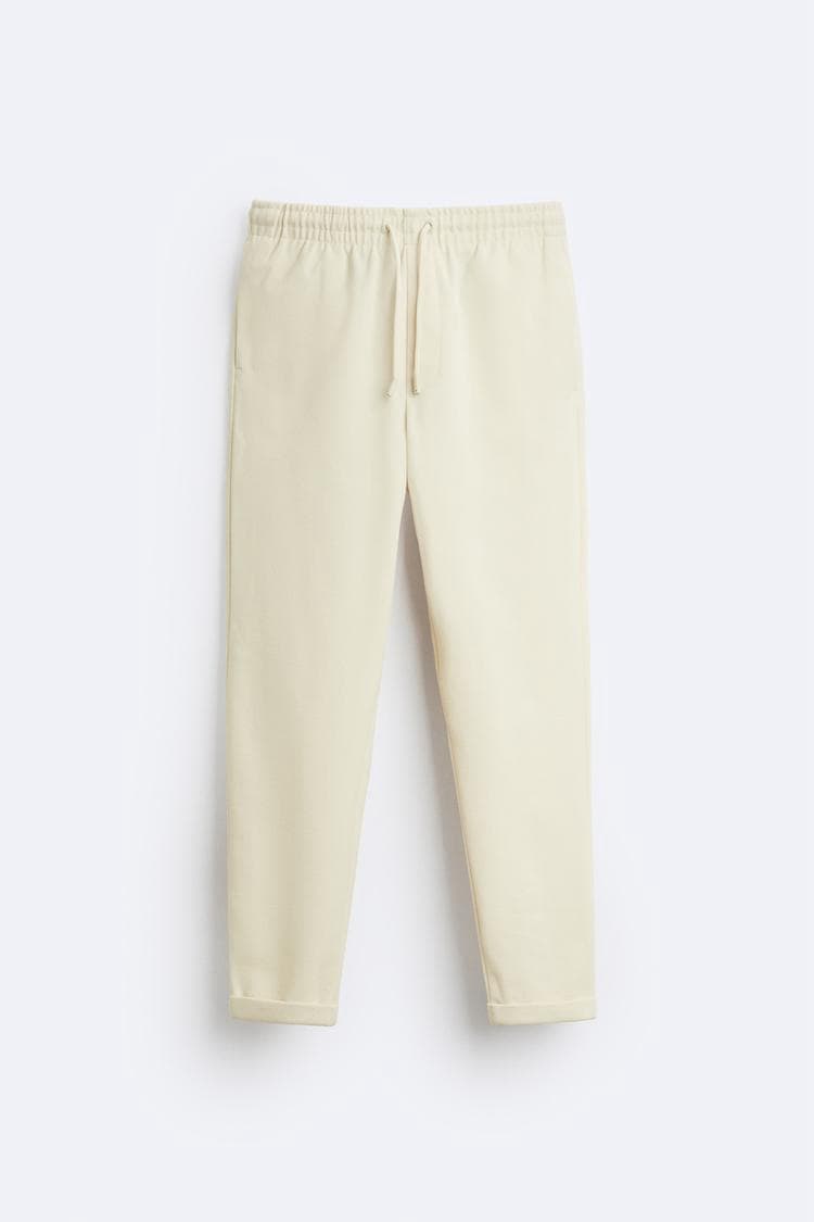 ZARA EASY CARE TROUSERS WITH JOGGER WAIST BAND | 100% original | exclusive quality | off white