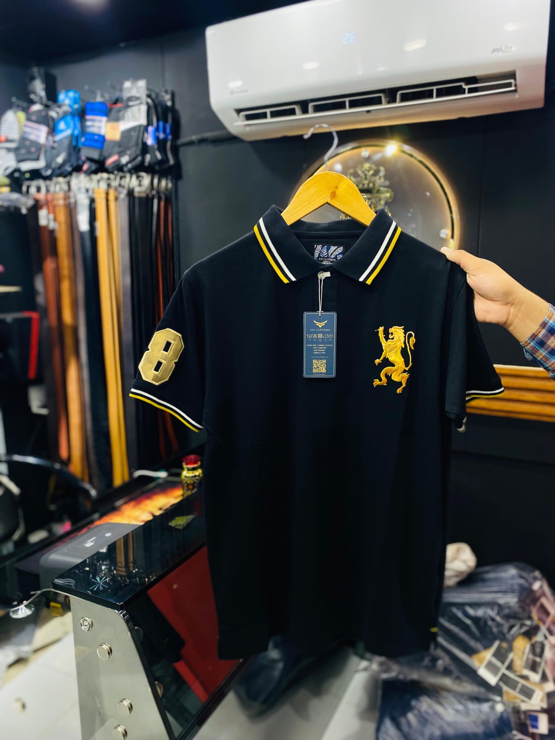 Black Polo Shirt for Men | Imported Men's Polo T-Shirt | Cotton PK | Tipping on Collar & Sleeves