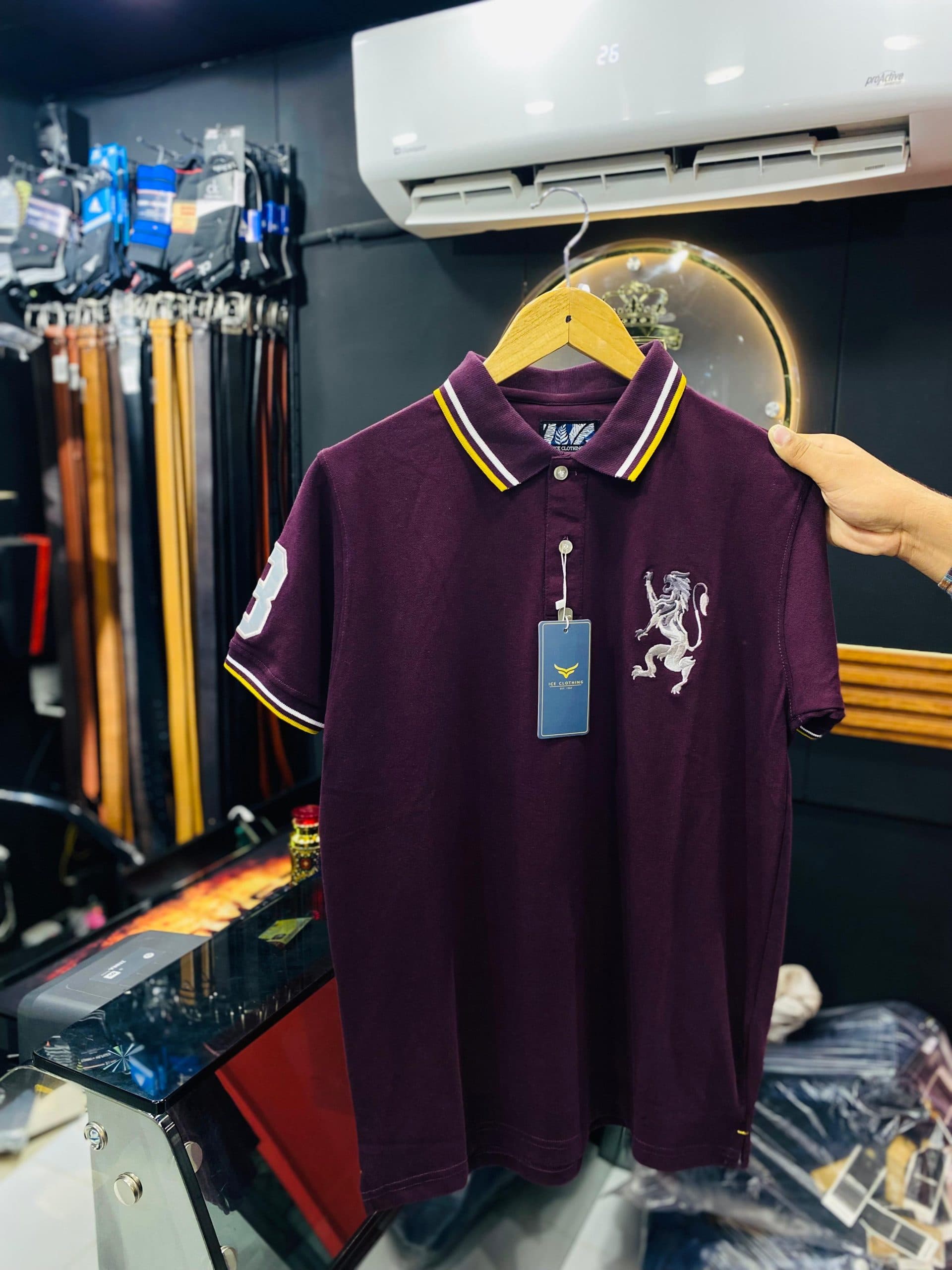 Men’s Imported Polo T-Shirt | Tipping on Collar & Sleeves | Cotton PK | Dark Pink