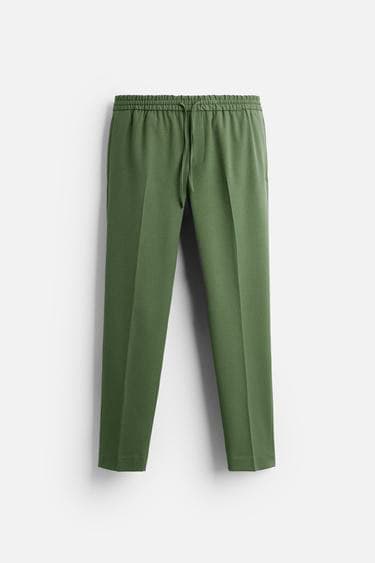EASY CARE TROUSERS WITH JOGGER WAIST BAND | 100% original | exclusive quality | GREEN