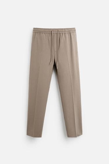 EASY CARE SUMMER TROUSER WITH JOGGER WAIST BAND | 100% original | exclusive quality | light brown