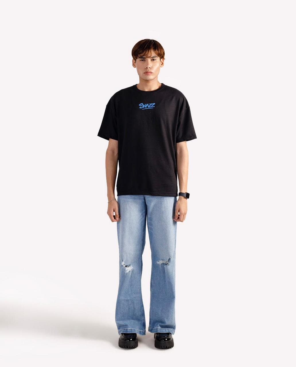 snazz | drop shoulder t shirt | 100% original | exclusive quality with high gsm stuff | black