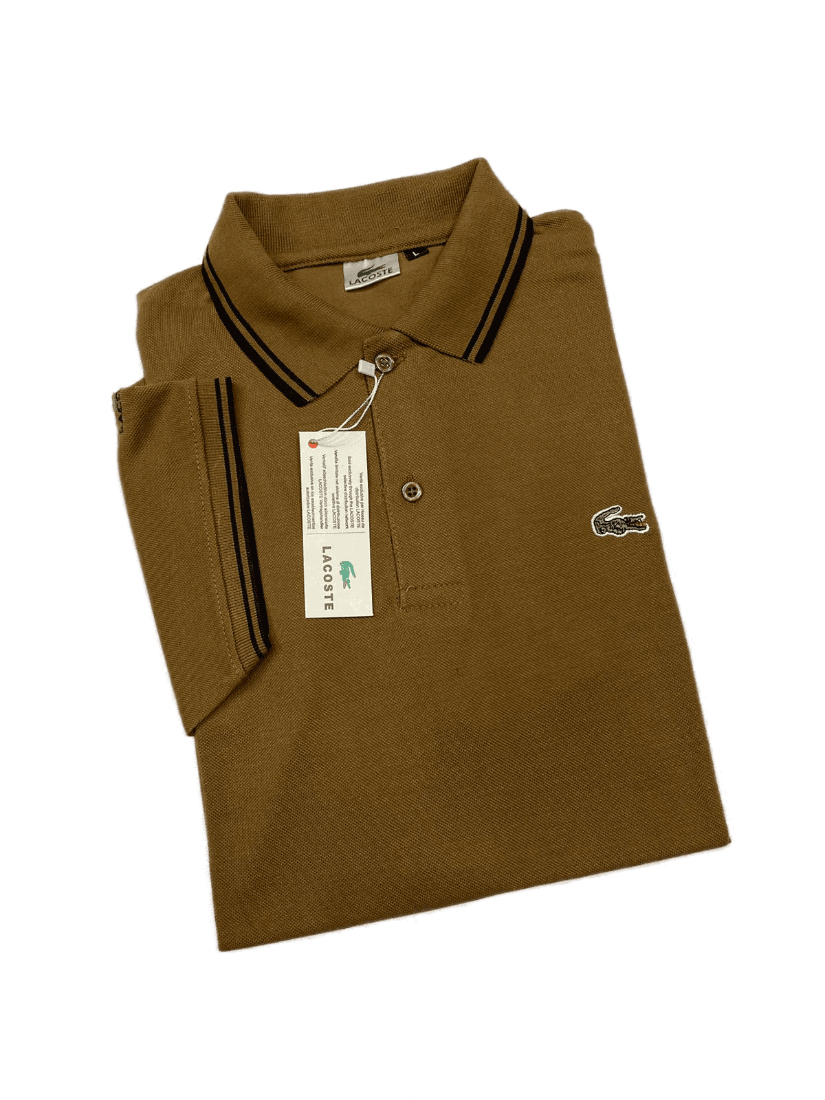 LACOSTE Men's Polo T-Shirt | 100% Imported | Brown | Tipping Collar & Sleeves | Embroidered Logo