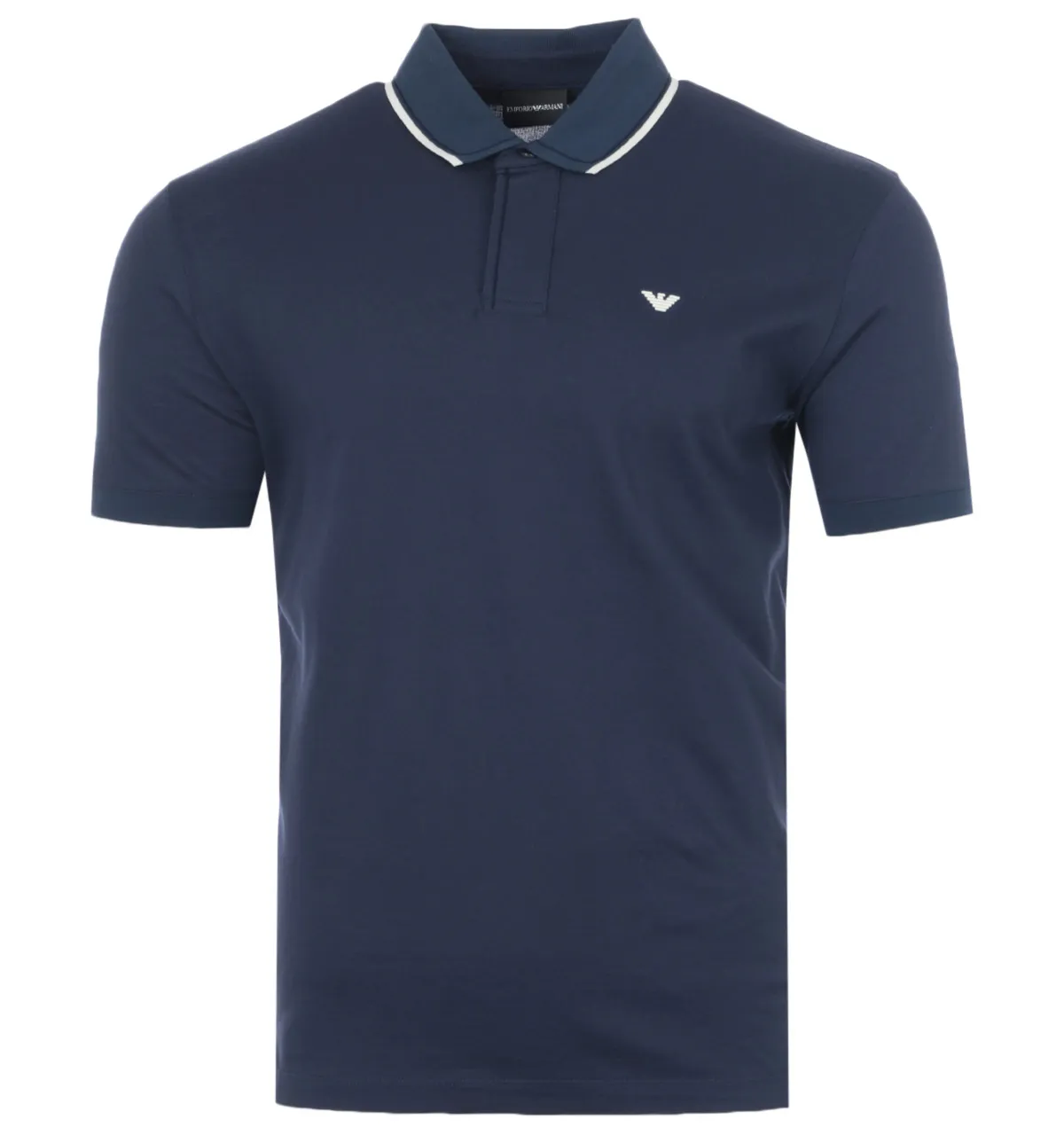 Emporio Armani | POLO T-SHIRT | TIPPING ON COLLER & SELEEVES | 100%  IMPORTED | FOR SUMMER | NAVY BLUE - Export Club