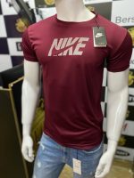 NIKE | DRY FIT PREMIUM QUALITY | MEN'S T SHIRT | 100% IMPORTED | REFLECTIVE LOGO | MAROON