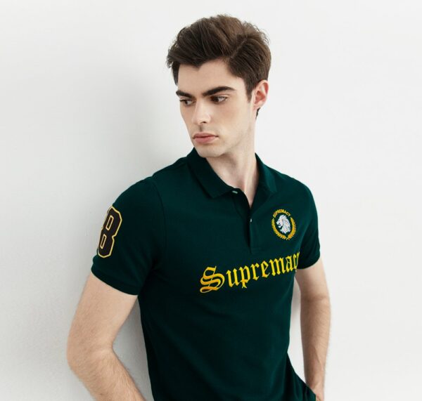 GIORDANO | SUPREMACY POLO T SHIRT | EMBRAIDED LOGOS ON FRONT | 100% IMPORTED | VERY FINE COTTON PK | GREEN