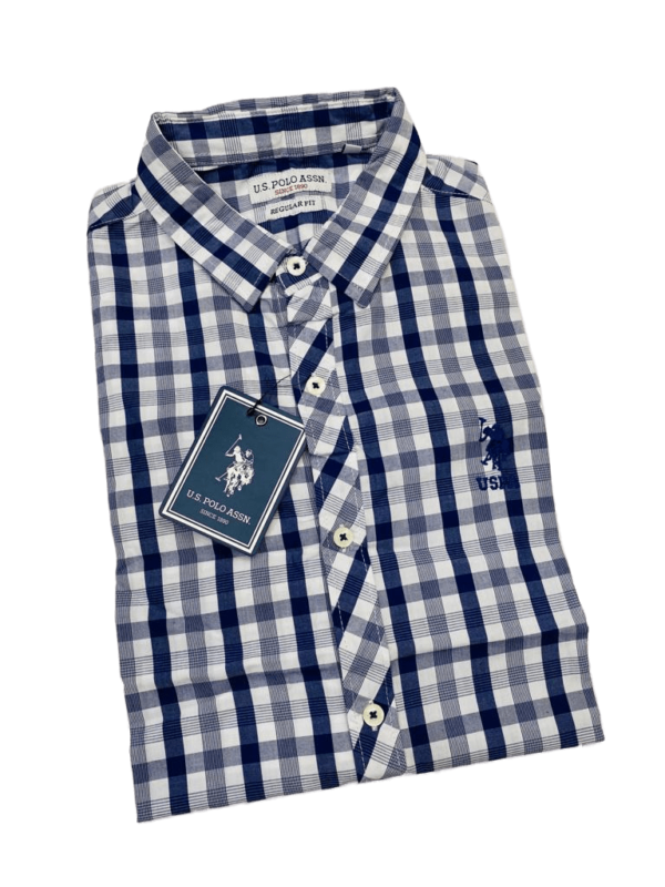 US POLO ASSN | MENS CASUAL SHIRT | FULL Sleeves | 100% IMPORTED FABRIC | 100% SHAMBRY COTTON | SQUIRE CHECK | BLUE
