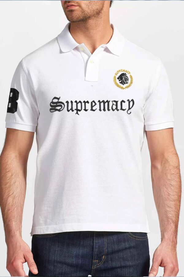 GIORDANO | SUPREMACY POLO T SHIRT | EMBRAIDED LOGOS ON FRONT | 100% IMPORTED | VERY FINE COTTON PK | WHITE