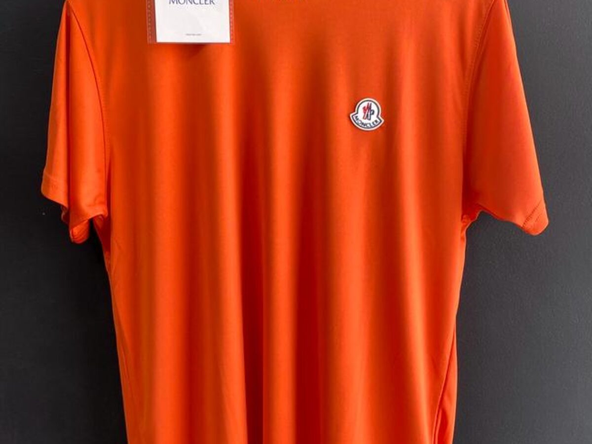 MONCLER 100 IMPORTED QUALITY LOGO ON FRONT DRY FIT ORANGE