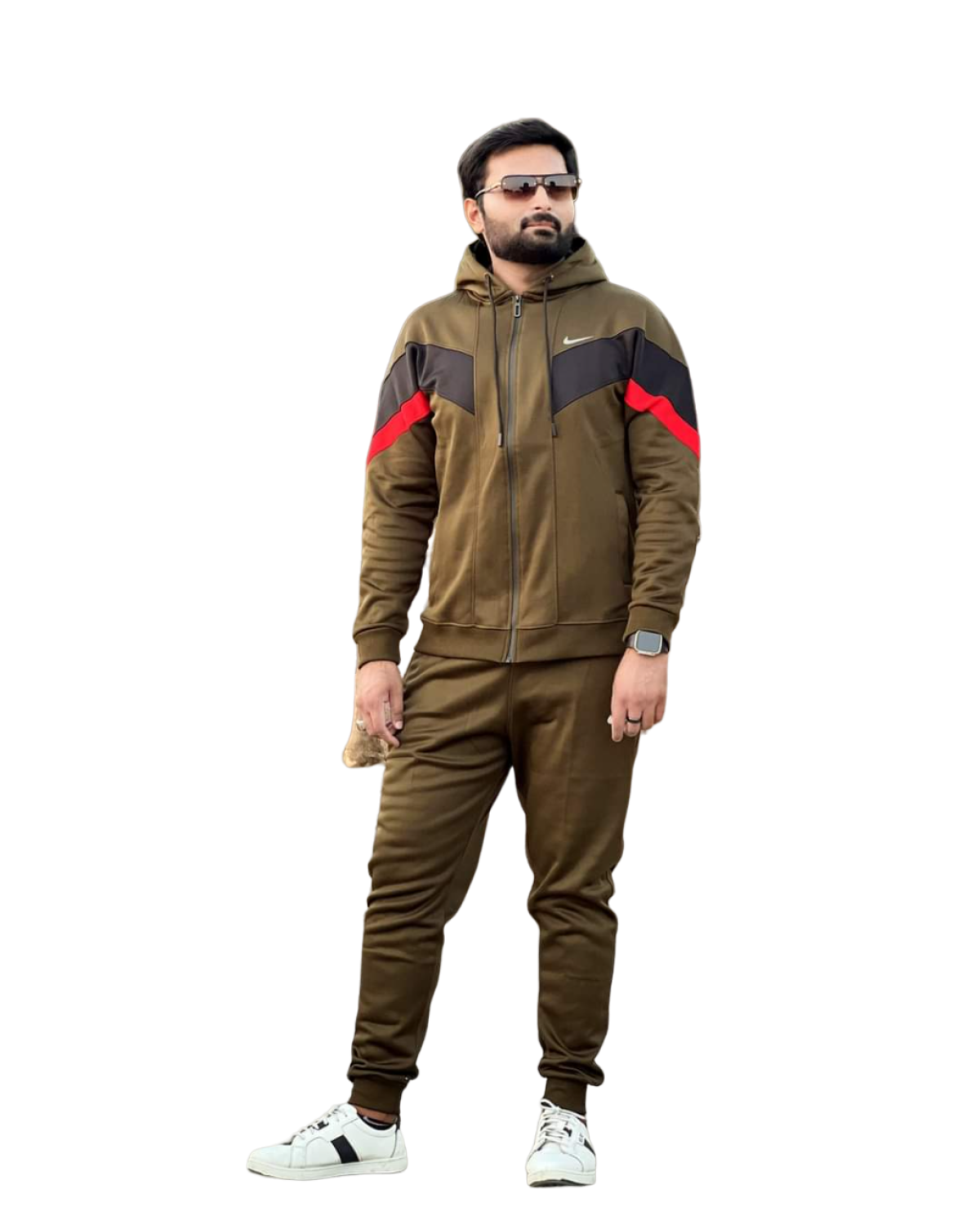 Mens nike olive tracksuit best sale