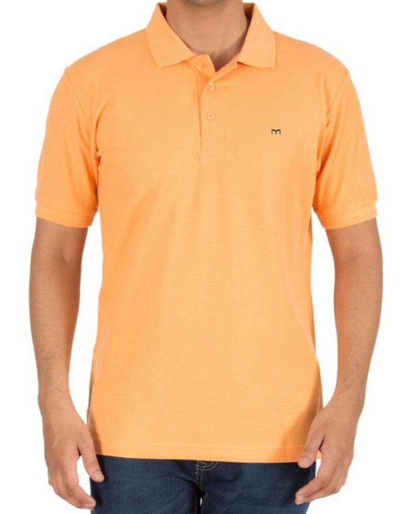 MILANO | 100% AUTHENTIC POLO T SHIRT | SOFT COTTON PK | SMALL EMBRAIDED LOGO ON FRONT | LIGHT ORANGE
