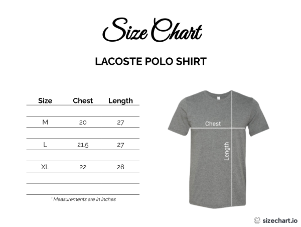 Lacoste men's shirt sizes best sale