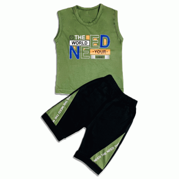 HIGH DENSITY SANDO PAIR | IMPORTED QUALITY | SOFT COTTON LYCRA JERCEY | SANDO & SHORT | PAIR | 1 TO 5 YEARS | GREEN