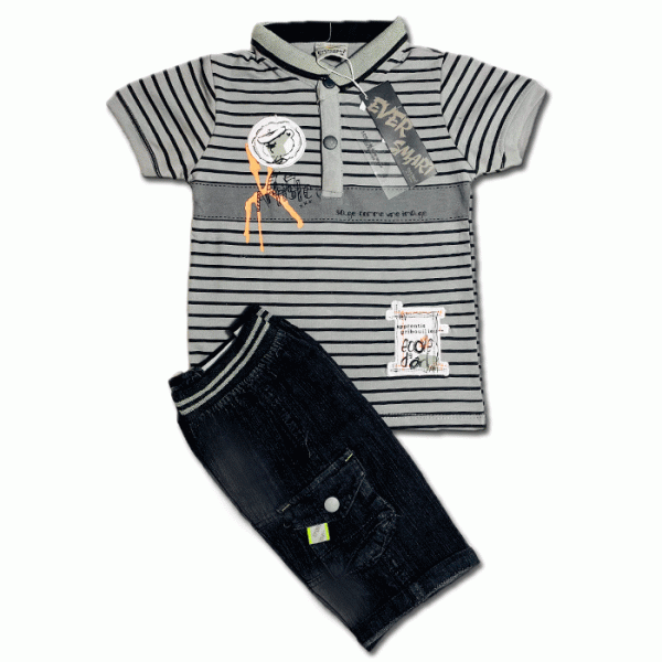 boys casual shirts HIGH DENSITY SANDO PAIR | IMPORTED QUALITY | SOFT COTTON LYCRA JERCEY | SANDO & SHORT | PAIR | 1 TO 5 YEARS | GREY