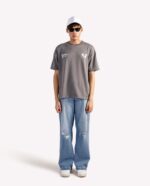 snazz | drop shoulder t shirt | 100% original | exclusive quality with high gsm stuff | light grey
