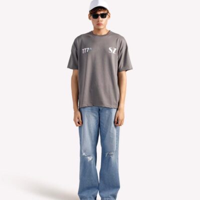snazz | drop shoulder t shirt | 100% original | exclusive quality with high gsm stuff | light grey