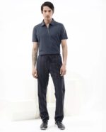 Zara | zip collar polo T-shit | cotton rib stuff | very light texture & soft | unique look | grey
